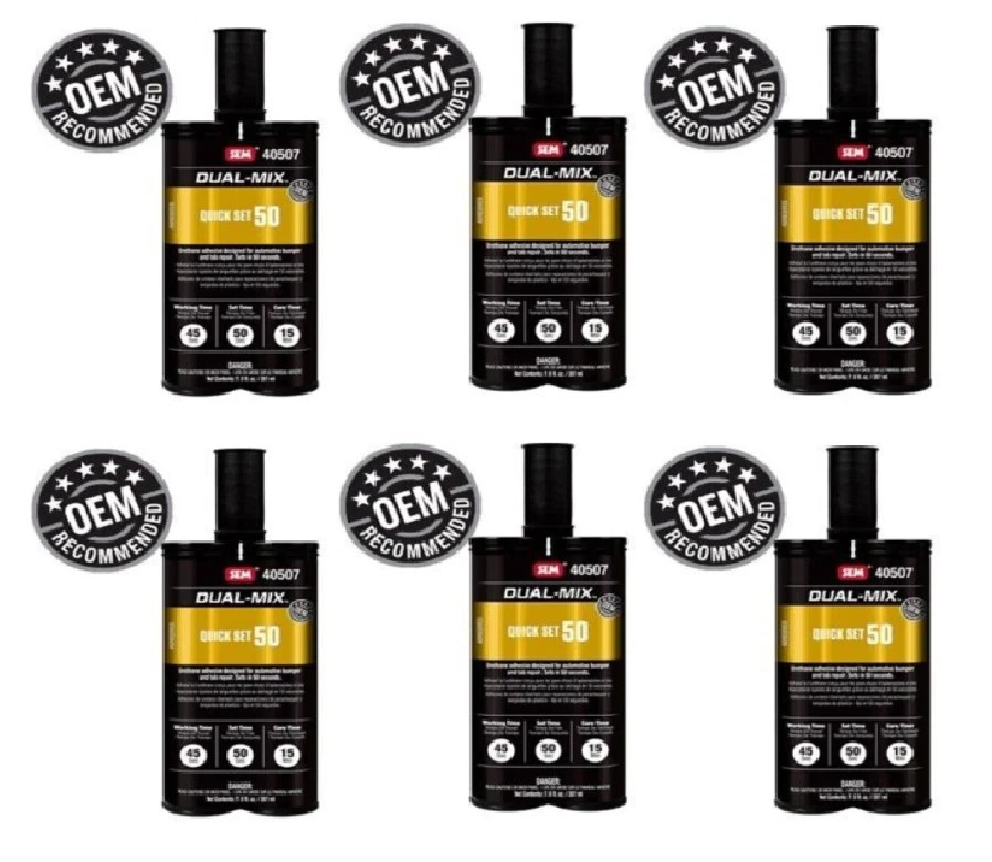 SEM 40507 Dual-Mix Quick Set 50 Plastic Repair & Bonding 7 oz. (6 Pack)