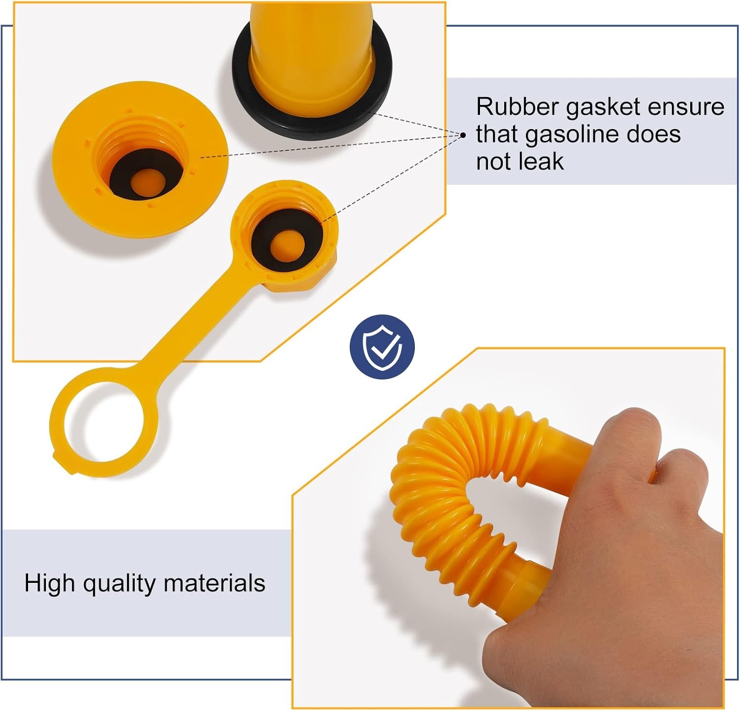 Gas Can Spout Kit 33 Pcs, 5 Gallon Flexible Nozzle, Screw Collar Caps