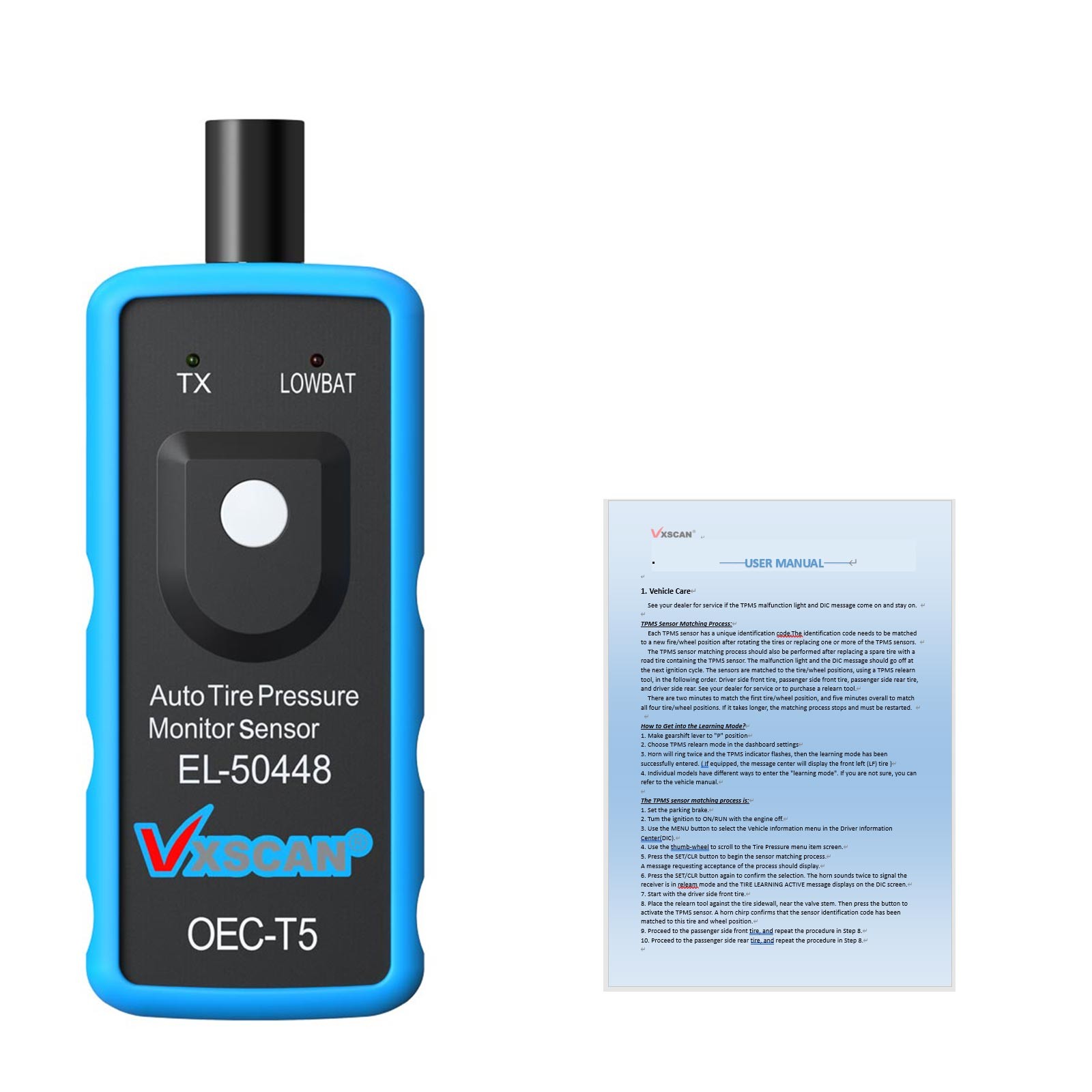 VXSCAN EL50448 TPMS Relearn Reset Tool Auto Tire Pressure Monitor for GM Vehicle