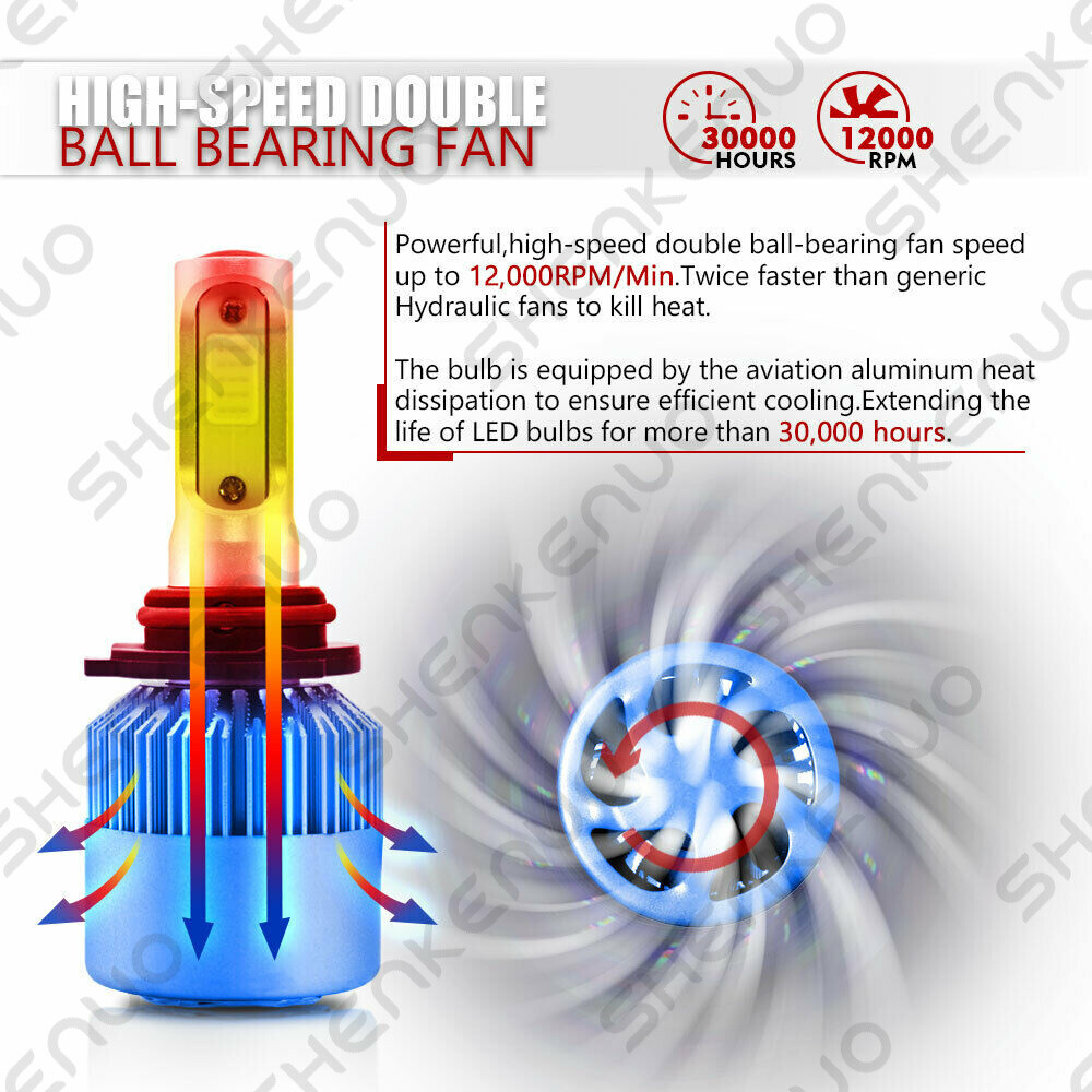 9005 HB3 + H11 H9 H8 LED Headlight Bulb for Toyota Camry High Low Beam White Kit