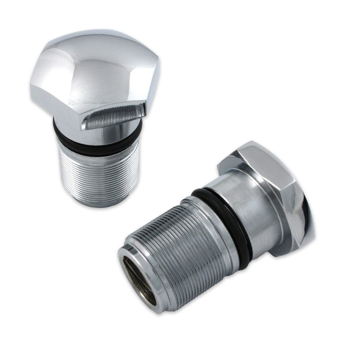 V-Twin Manufacturing Chrome 35mm Fork Tube Plug Set 37-8988