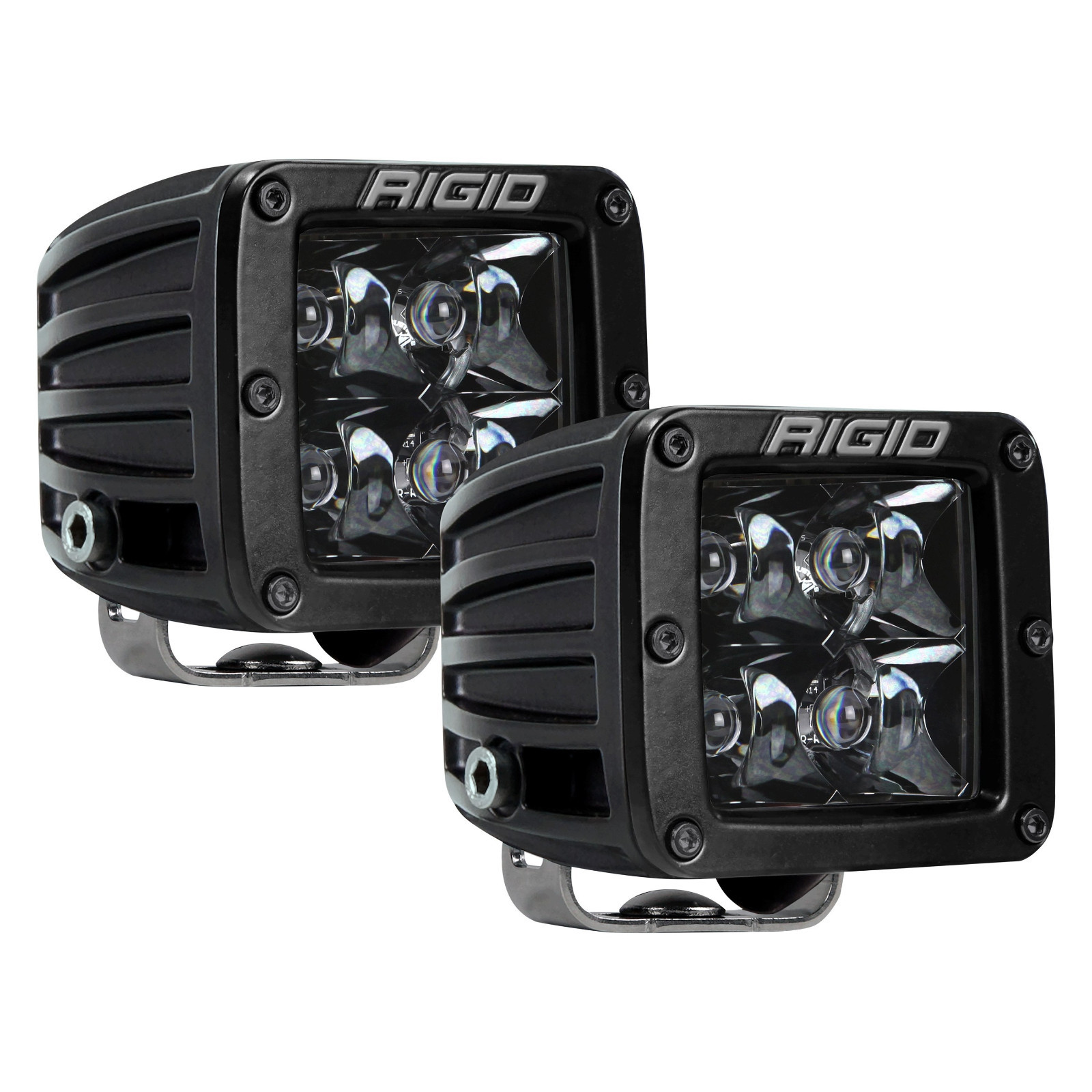 RIGID 202213BLK Pair of Midnight Edition Pro LED Lights D-Series Dually Spot PRO