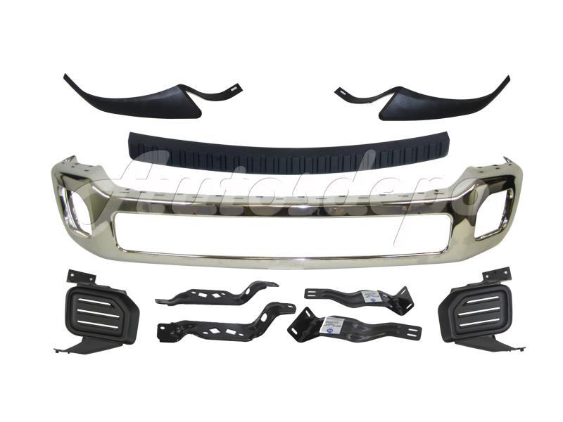 Front Bumper Chr Face Bar Pad Molding Bracket Fog Trim 10pcs For F450 F550 11-16