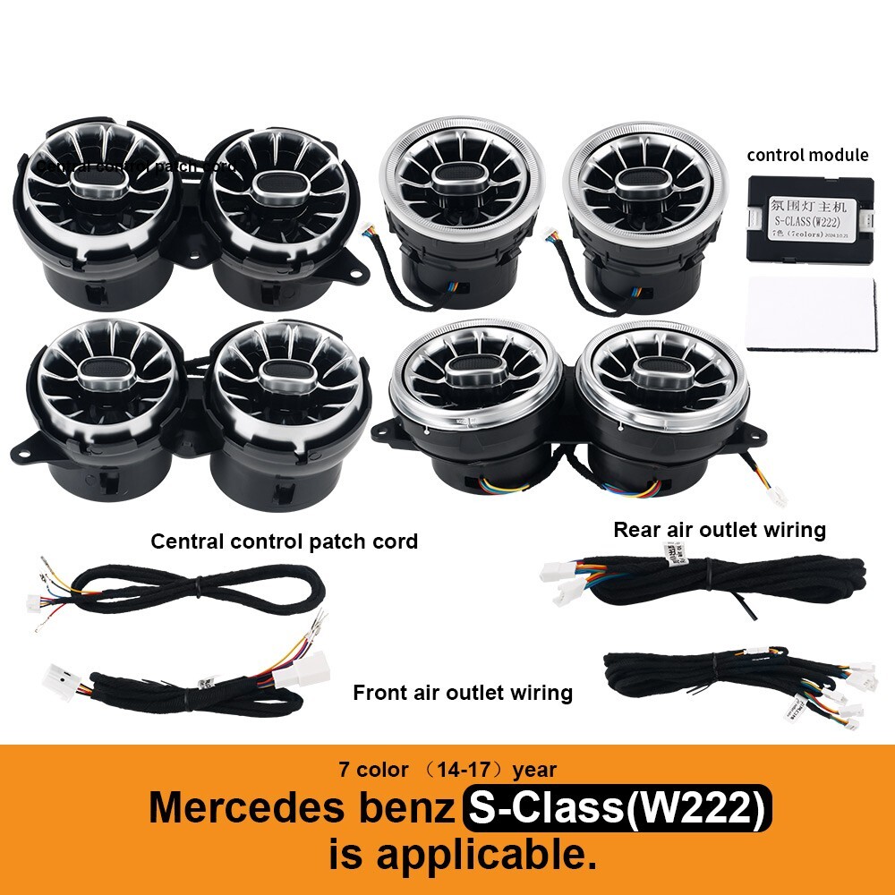 7 Color Air Vent Ambient Lamp For Mercedes Benz S-Class W222 S550 S400 2014-2017