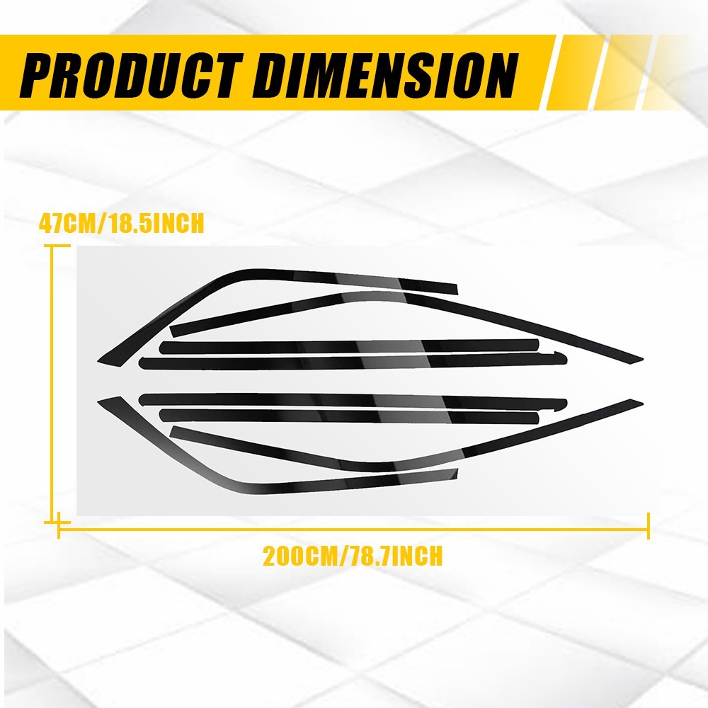 Gloss Black Chrome Delete Blackout Window Cover Decal For Chrysler 300 2011-2023