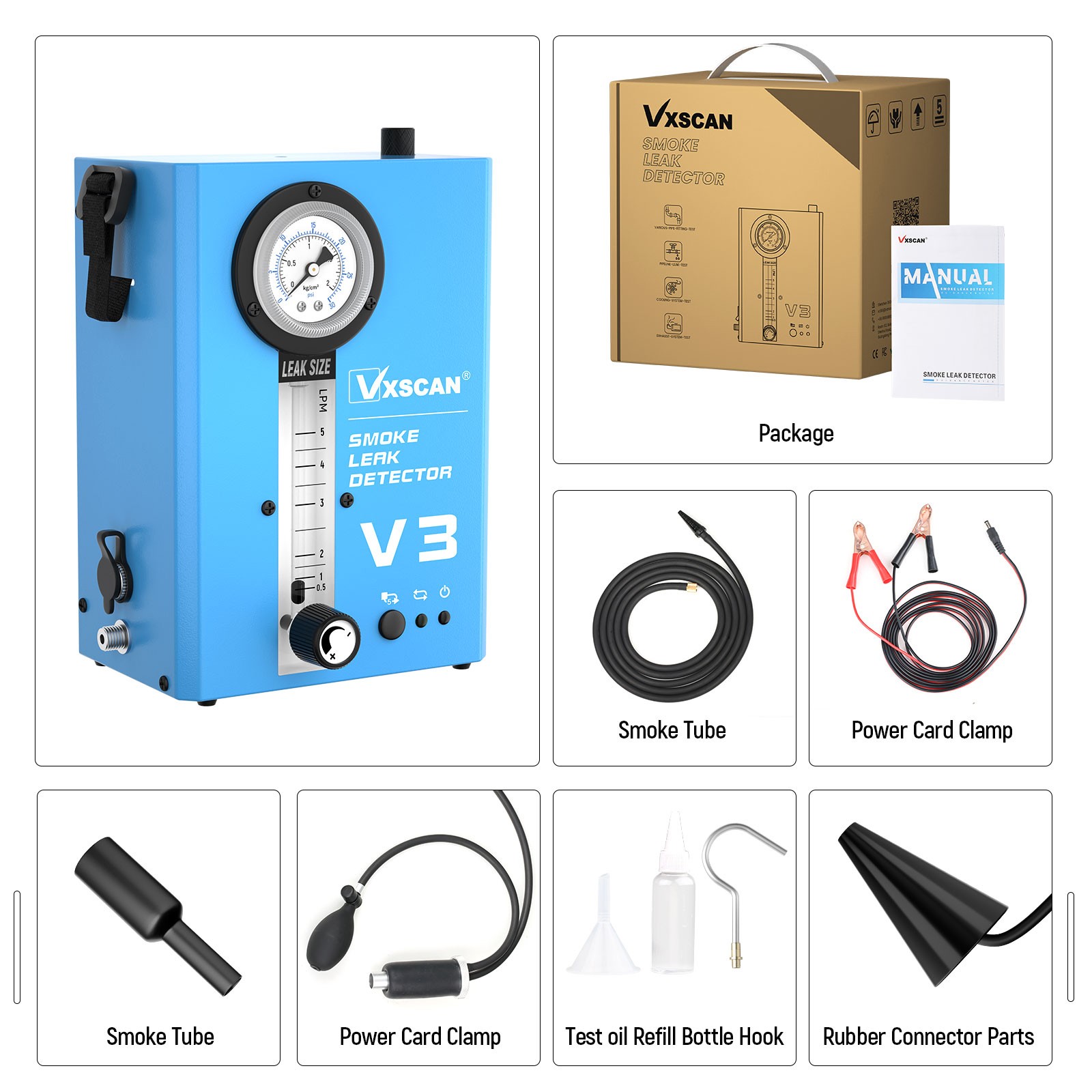 V3 Car EVAP Smoke Machine Leak Detector Auto Fuel Pipe System Diagnostic Tester