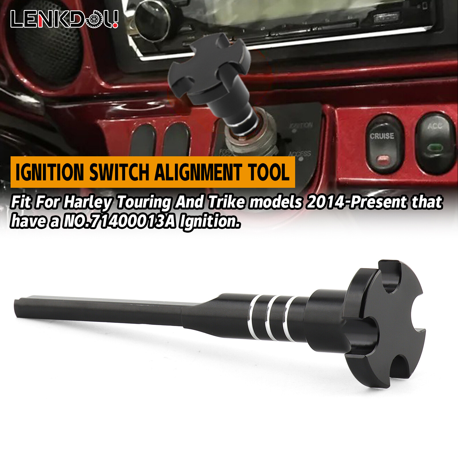 CNC Black Ignition Switch Alignment Tool For Harley Touring Road Street Glide