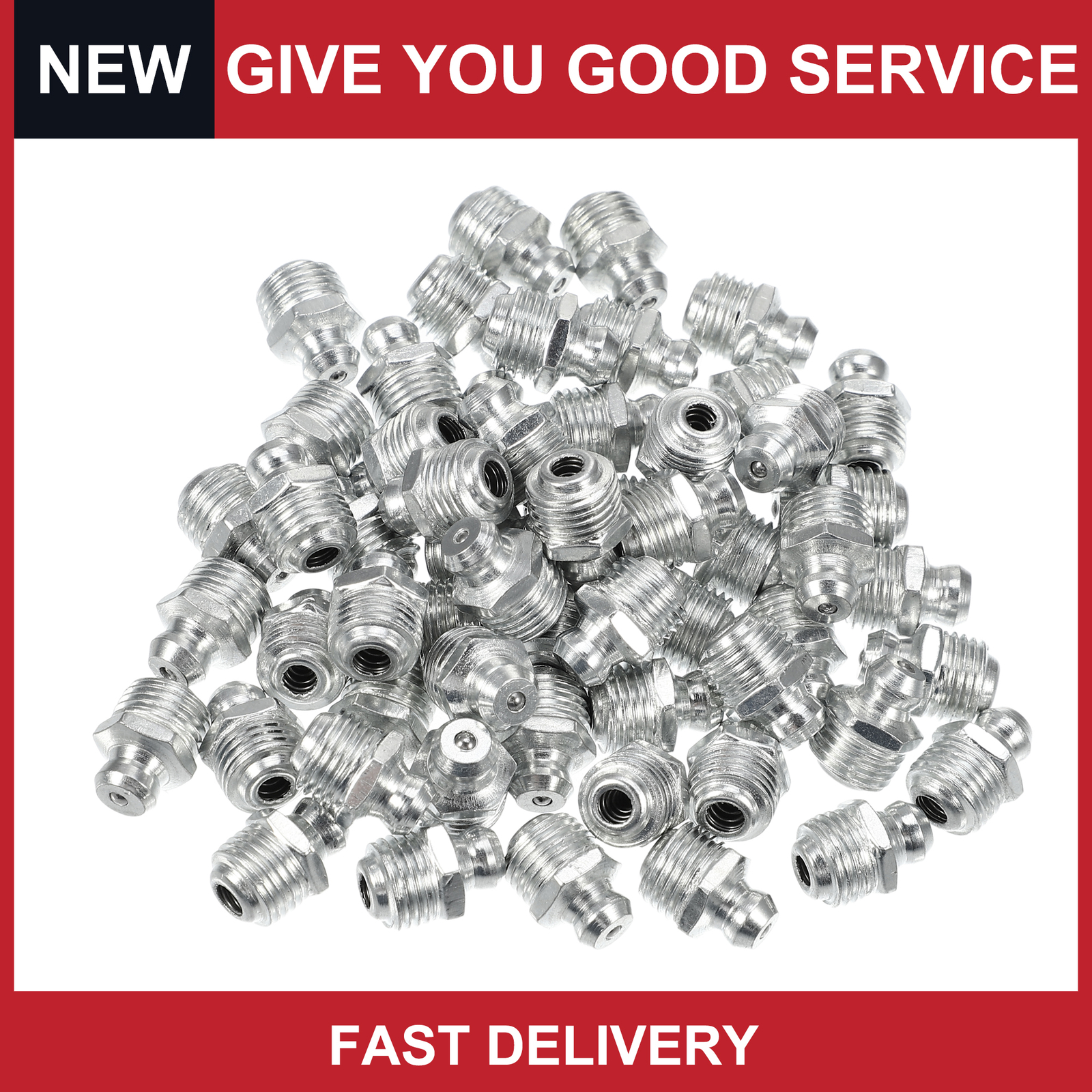 Universal M10x1 Grease Nipple Fitting Steel Zerk Fitting Adapter Pack of 50