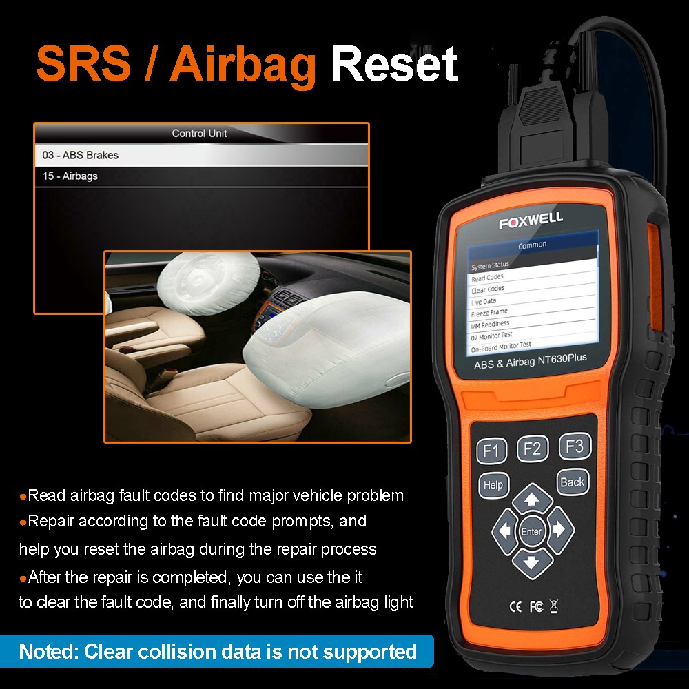 Foxwell NT630 PLUS OBD2 Scanner Code Reader Diagnostic Tool ABS Bleeding SAS SRS