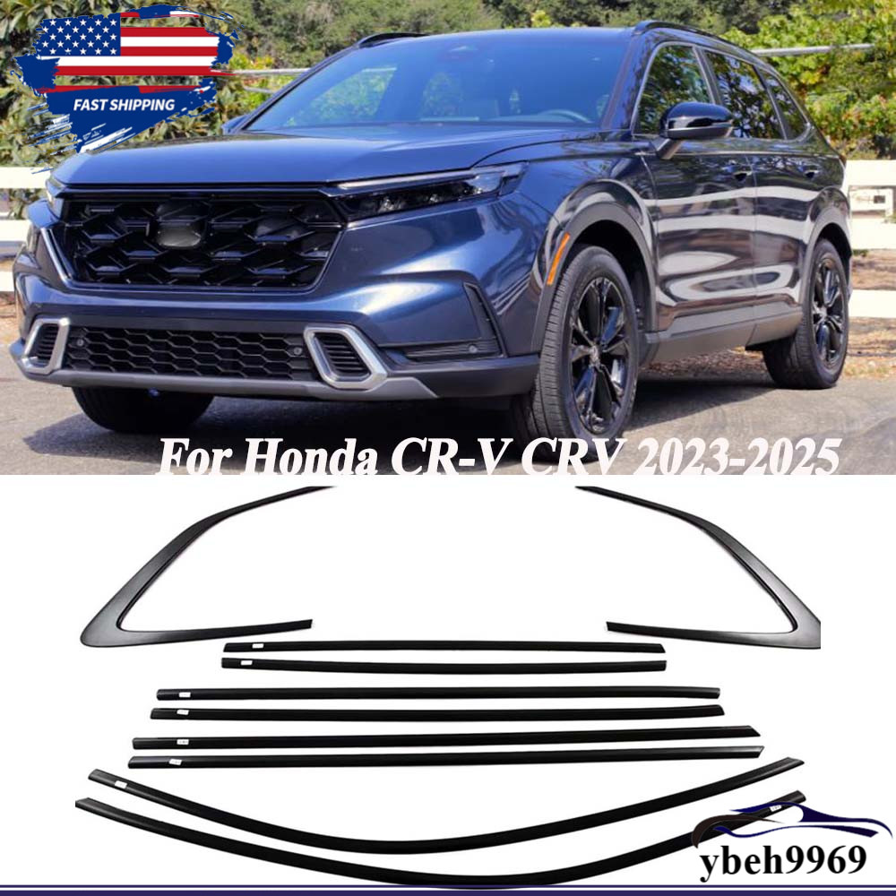 For Honda CR-V CRV 2023-2025 Black Window Sill Molding Strip Cover Trim 10pcs