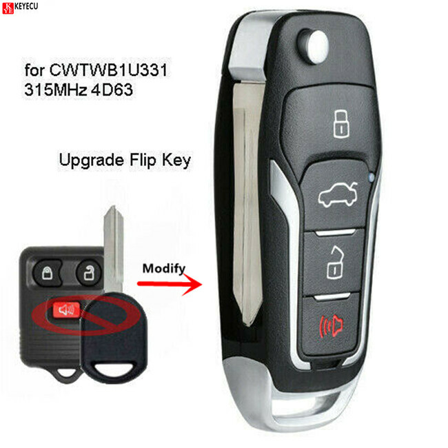 Upgraded For Ford Lincoln Mazda Mercury Replacement Flip Remote Key Fob 80 Chip