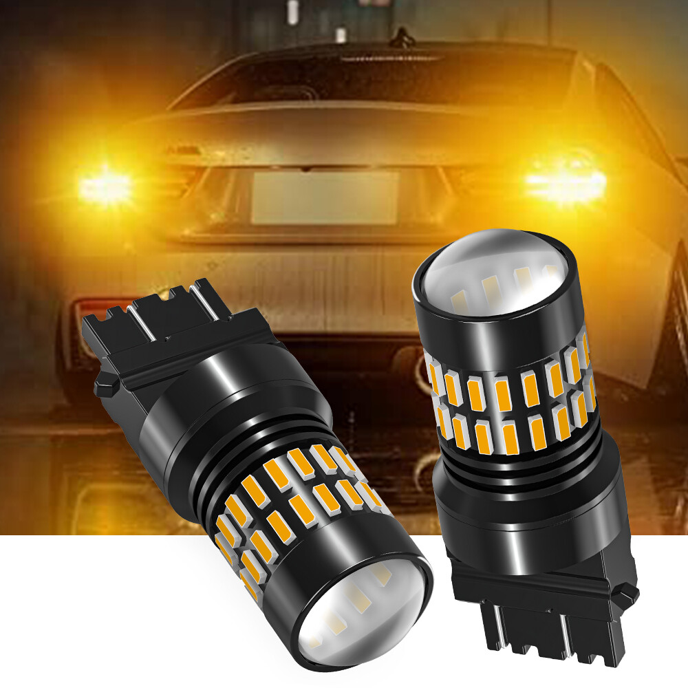 AUXITO NO HYPER FLASH 3157 3156 LED FRONT TURN SIGNAL PARKING LIGHTS BULBS AMBER