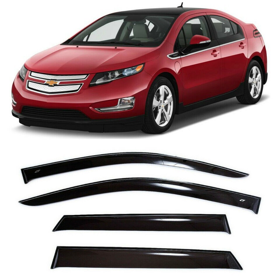 Tape-on Window Visors Rain Guards Fit Chevrolet Volt 2010–2015 Wind Deflectors
