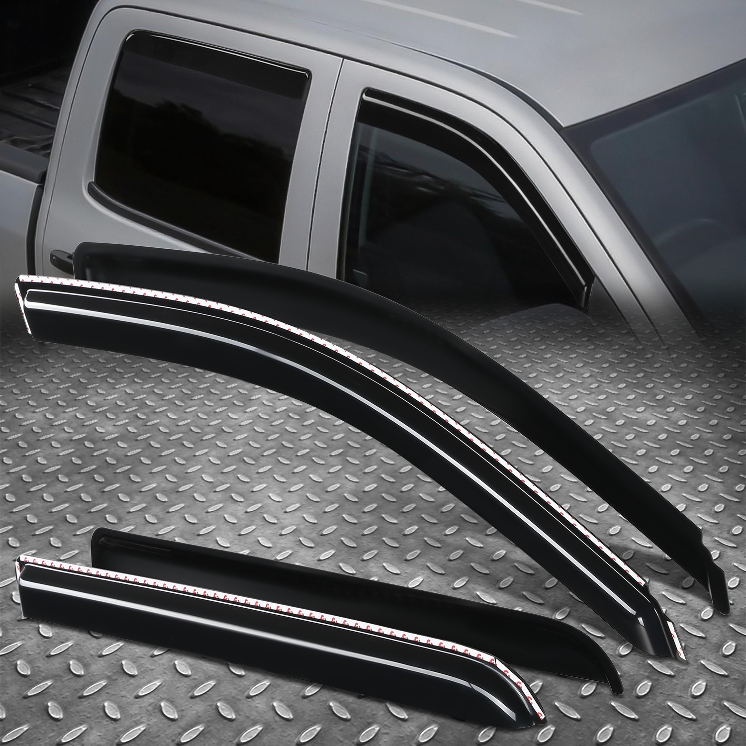 For 14-19 Chevy Silverado GMC Sierra Crew Cab Window Visor Rain Guard Deflector