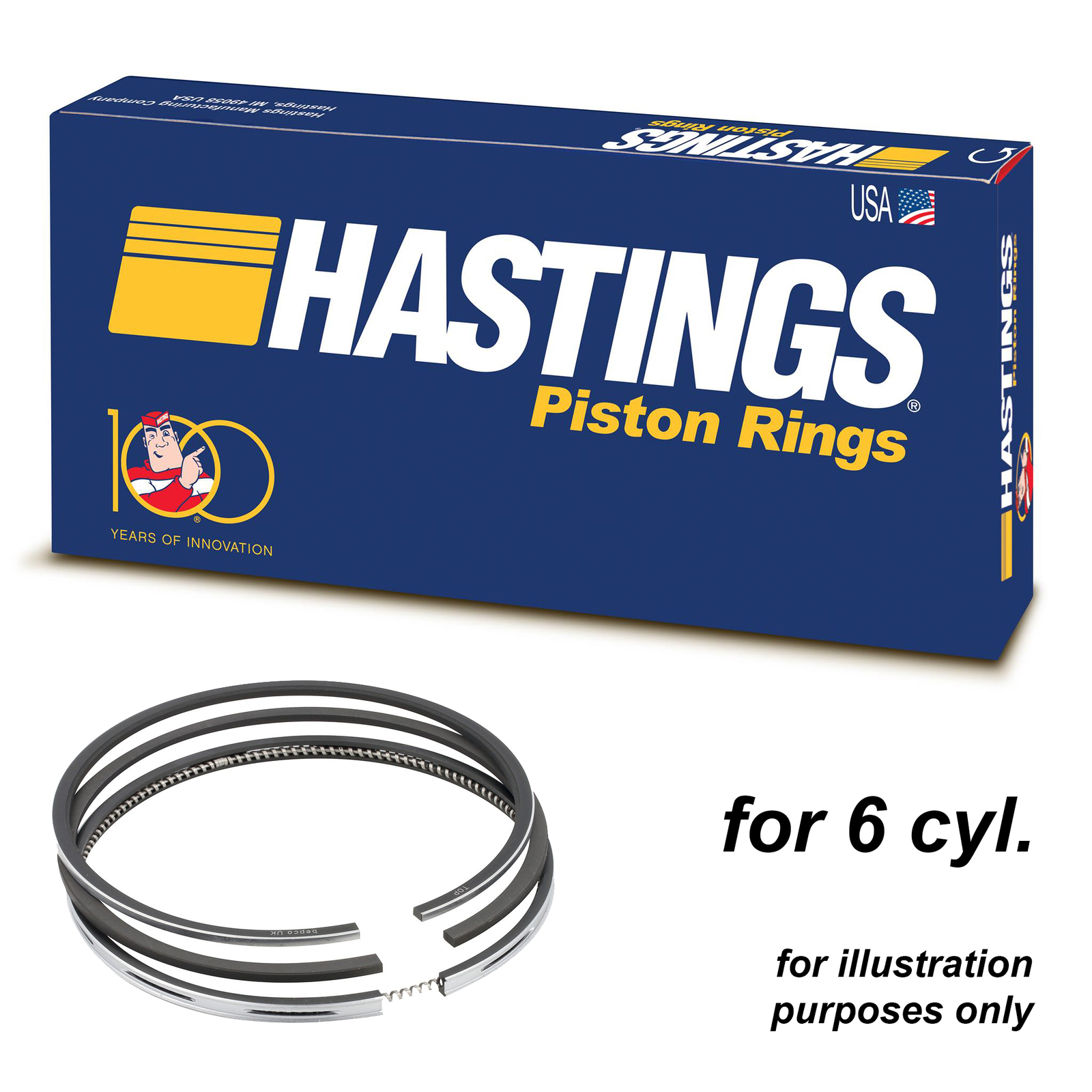 Hastings piston rings x6 for Mercedes C-E-G-ML-S 280-320 M104 M112 3.2L 1991-05
