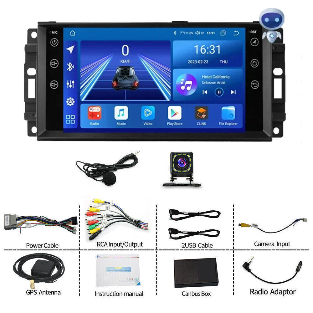 For 2008-2014 Dodge Challenger Wifi Carplay Android 14.0 Stereo Radio GPS Nav