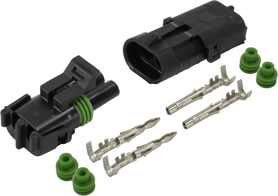Aptiv GM Delphi Packard Weather Pack 2 Pin Sealed Connector Kit 20-18 AWG