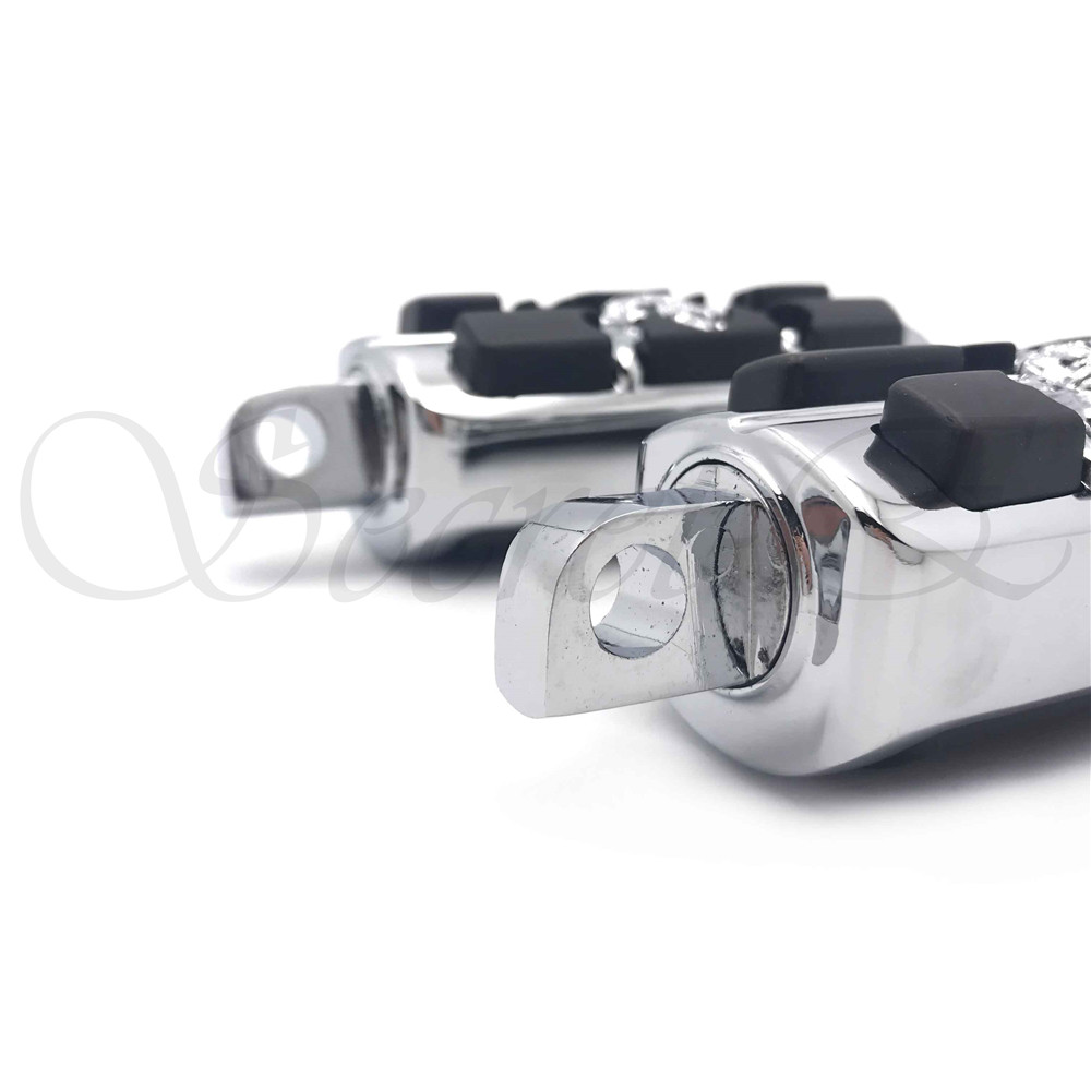 HTTMT- Chrome Zombie FootPegs For Harley with H-D male mount-style footpeg