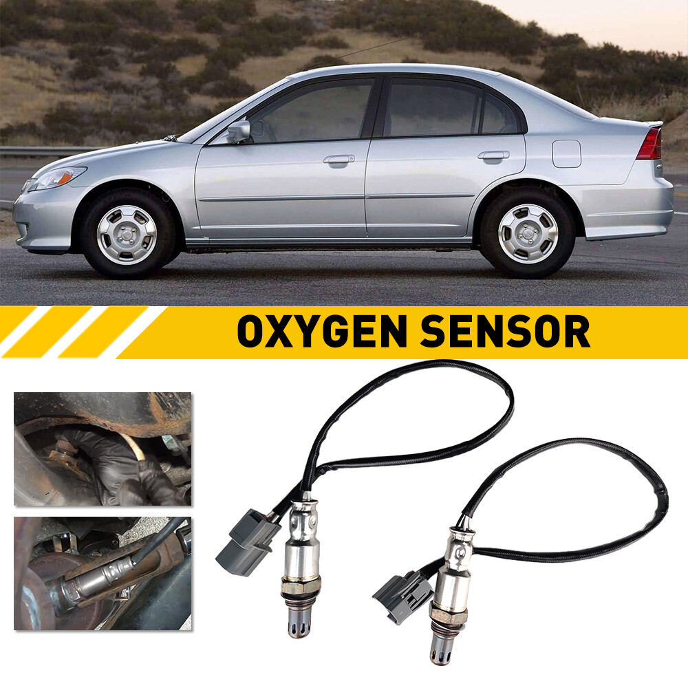 2pcs For 2001-2005 Honda Civic 1.7L D17A7 Oxygen O2 Sensor Upstream & Downstream