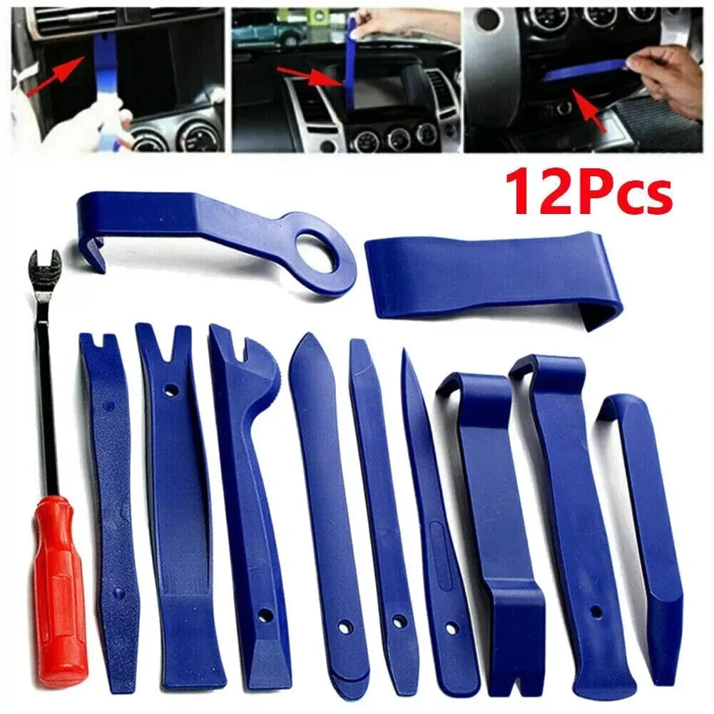 12 Auto Trim Removal Tool Kit Car Panel Door Dashboard Fastener Remover Pry Set