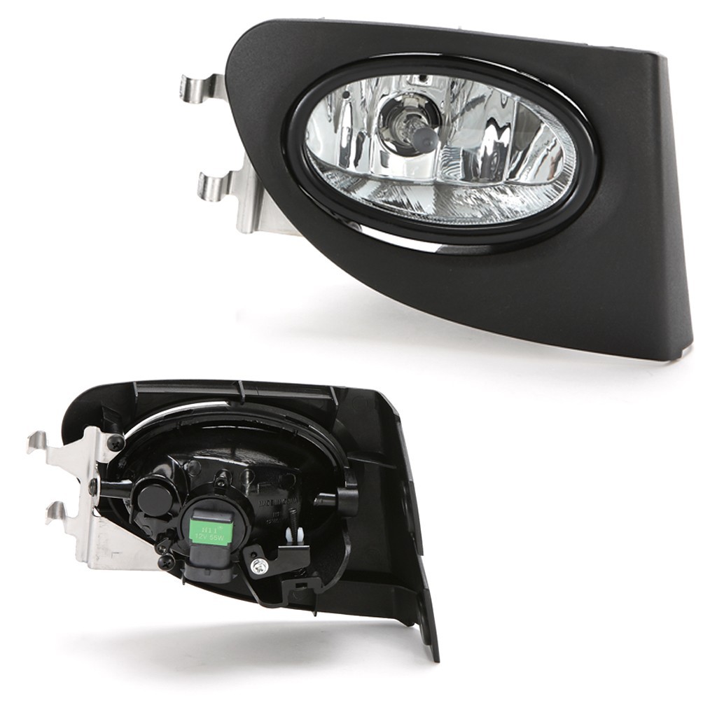 Clear Fog Lights For 2002-2005 Civic Si Hatchback 3Dr w/Bezel Switch Wire EP3 HB
