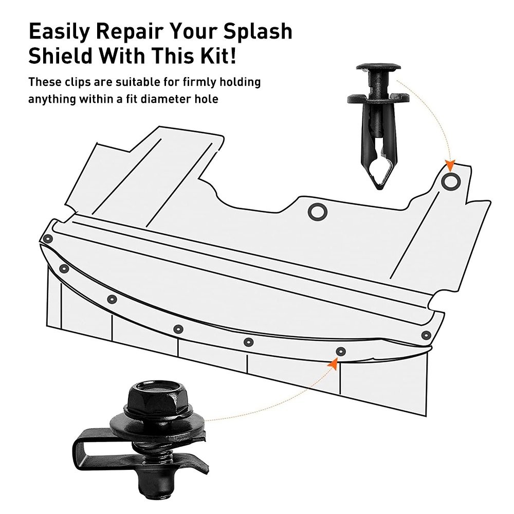 28-280X Splash Shield Hardware Guard Body Bolt Clips for Infiniti G37X G37 G35