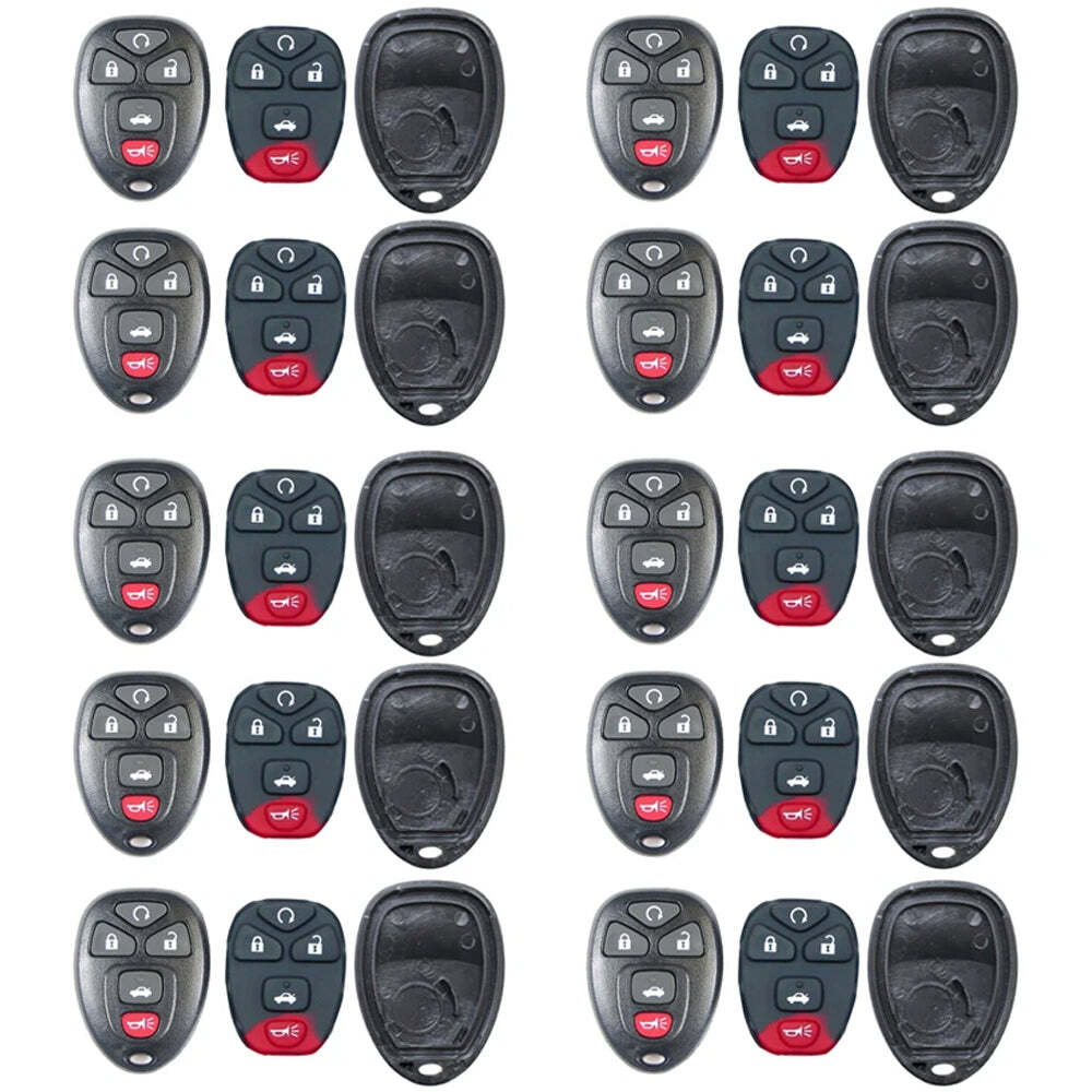 Remote Keyless Fob Case Shell Pad 5B Compatible with GM OUC60221 (10 Pack)