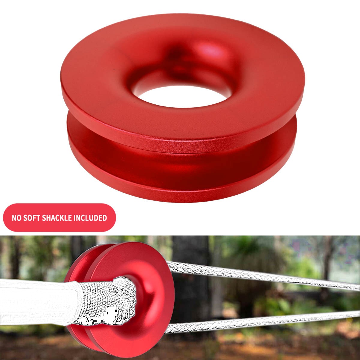 1x Aircraft-grade Winch Snatch Recovery Ring 66000 lbs For Soft Shackle ATV USA