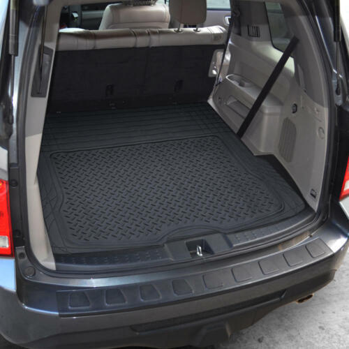5 PC Rubber Floor Mats & Trunk Liner Combo for 3-Row Van SUV All Weather Black