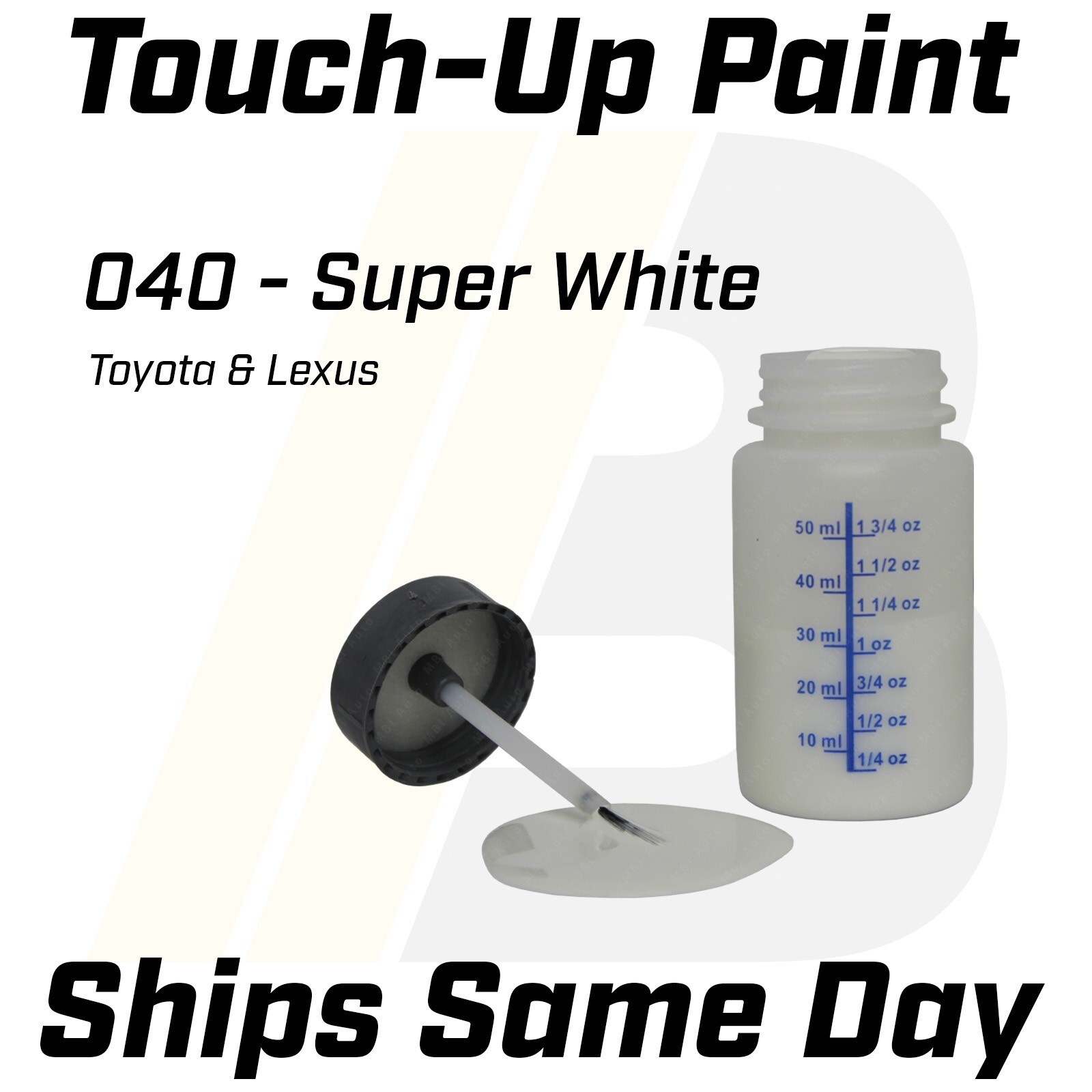 040 Super White – 1 Oz Touch Up Paint Kit w/ Brush for Toyota Lexus Car Truck