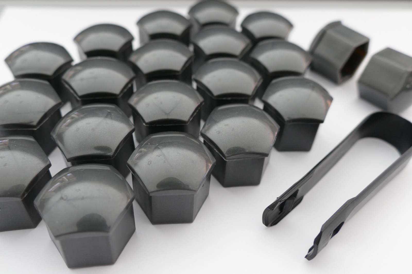 22 Piece – Premium Tesla Lug Nut Caps Covers w/tool in Gray Gunmetal for S 3 X Y