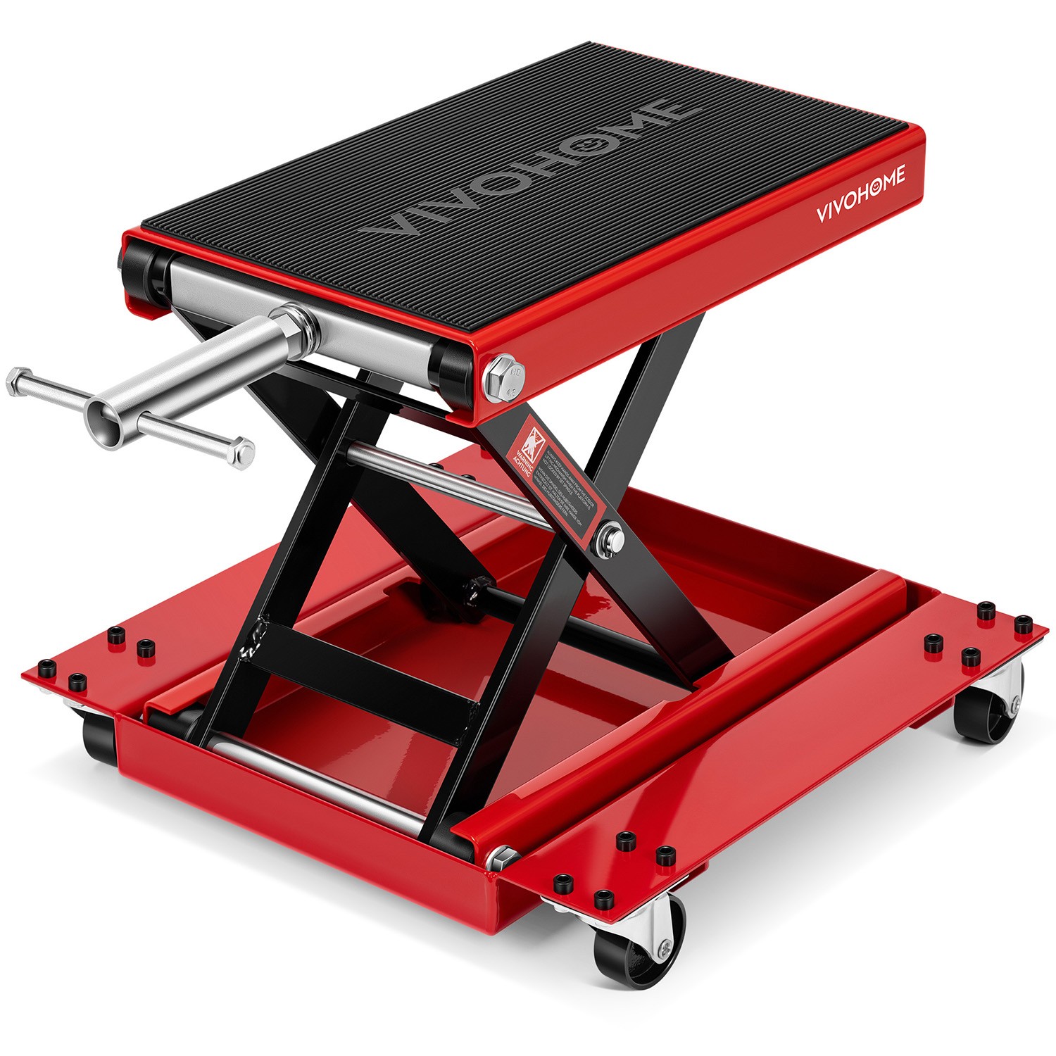 1100LB Motorcycle Lift Jack ATV Scissor Hoist Stand Wide Deck with Dolly Wheels