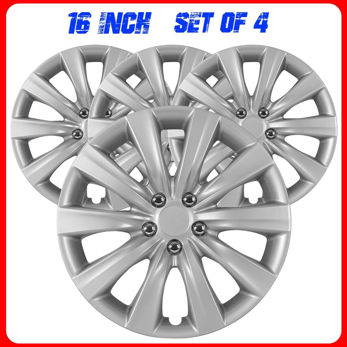 16″ Set Of 4 Push-on Hubcaps Wheel Rims Cover Fit for 2009-2025 TOYOTA COROLLA