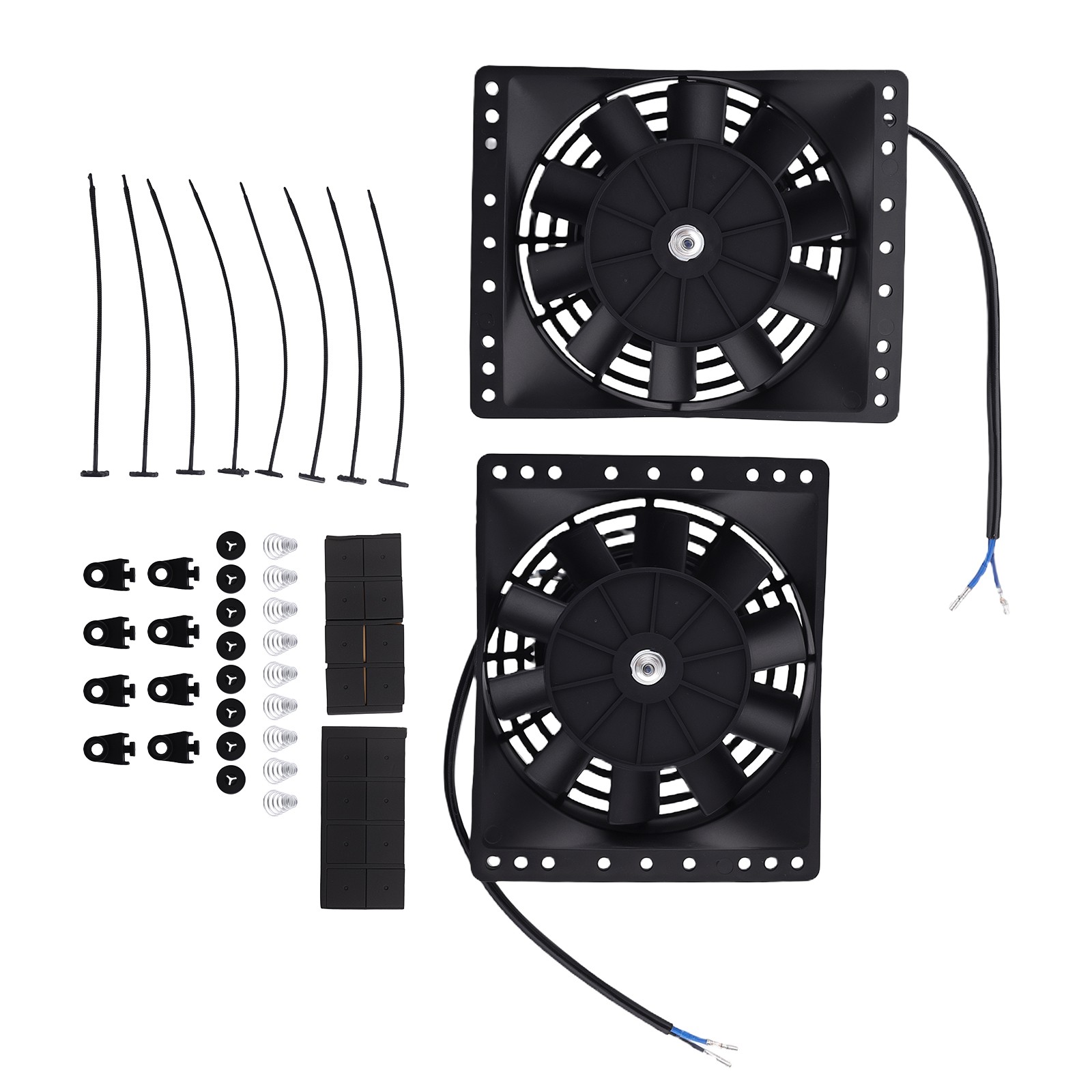 Universal 2X 6 Inch Slim Push Pull Radiator Fan for Chevy 265 283 305 307 12V