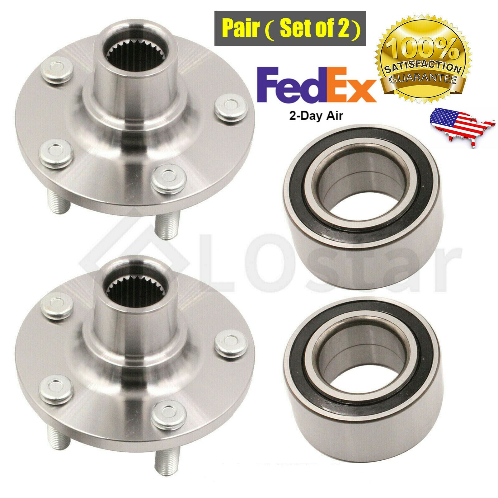 Pair(2)Front Wheel Hub &Bearing Fit Chrysler PT Cruiser/ Dodge Neon