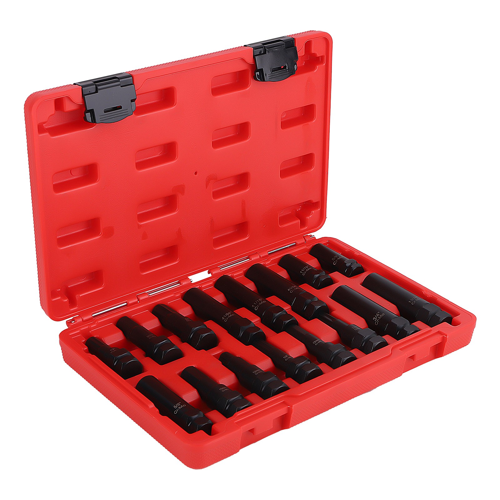 16 Locking Lug Nut Master Key Set Wheel Lock Tire Lug Removal SKT Tool Kit