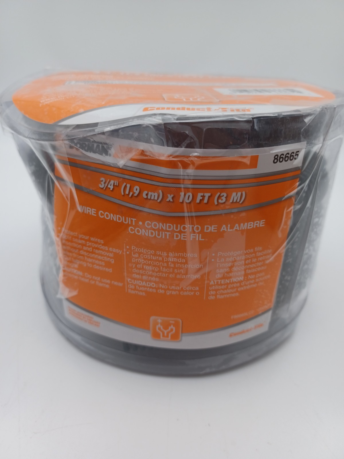 Dorman Conduct‑Tite 86665 Split Wire Conduit – 3/4″ x 10 ft Flexible Black Loom