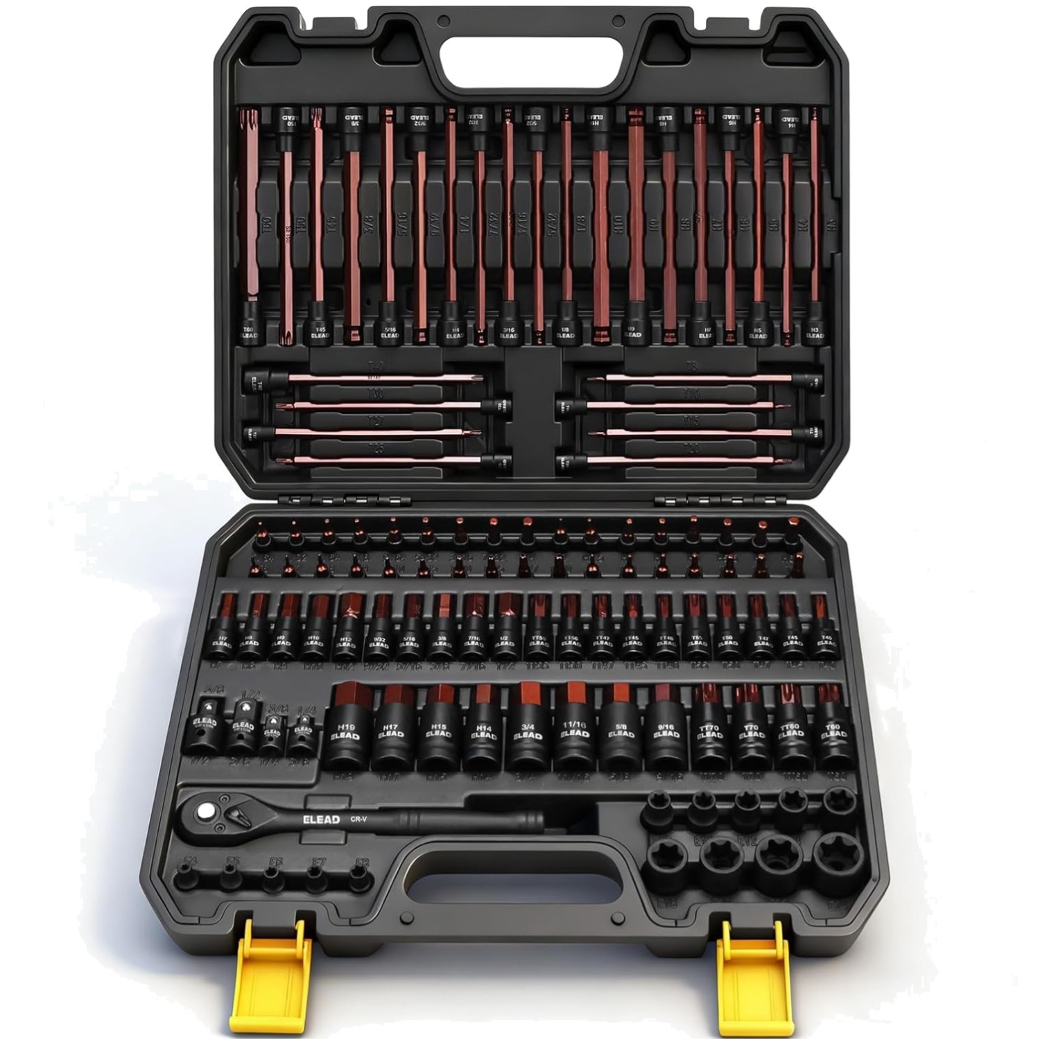 Comprehensive 112-Piece Bit Socket Set with Extra-Long Bits
