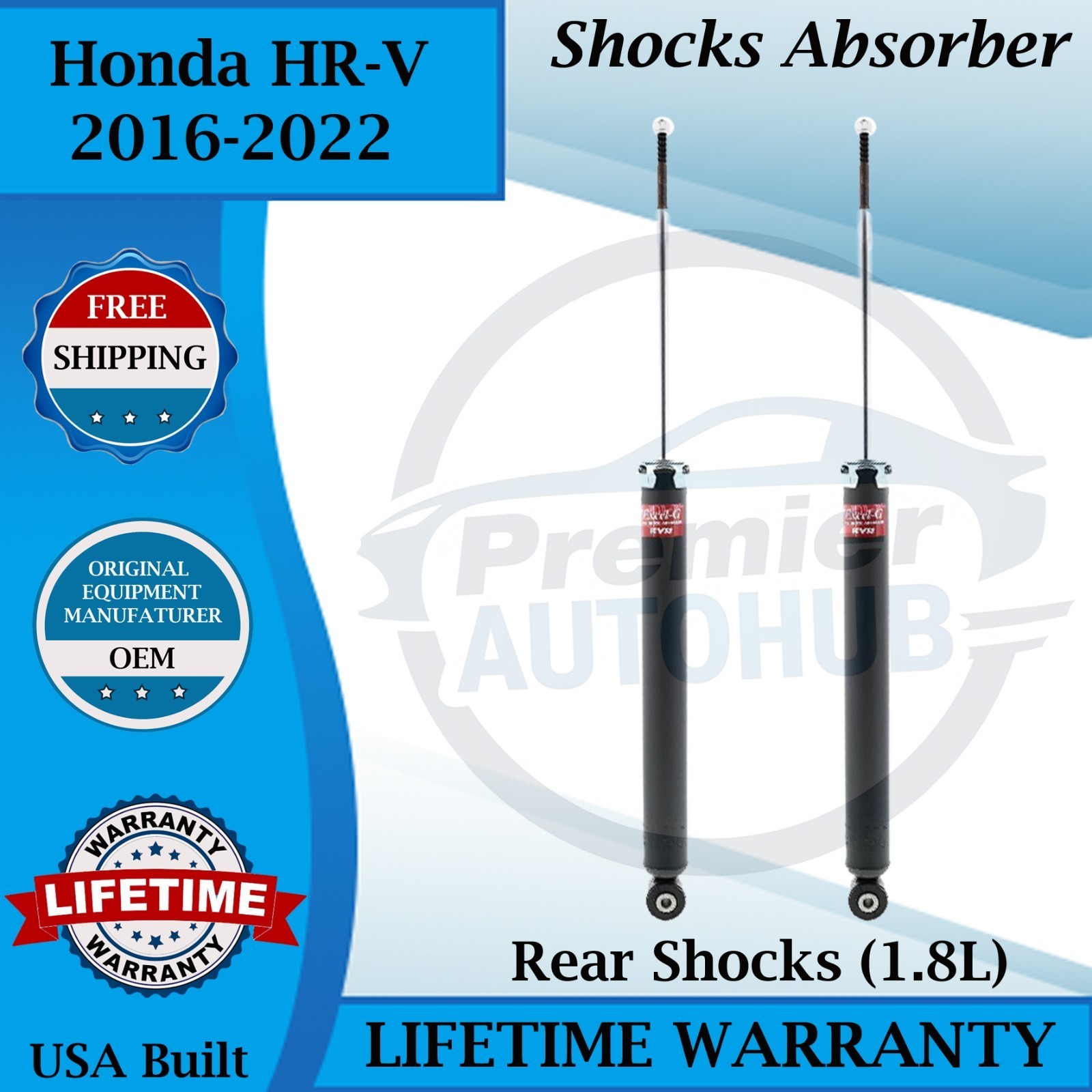 KYB OEM Rear Shocks For 2016-2022 Honda HR-V Lifetime Warranty