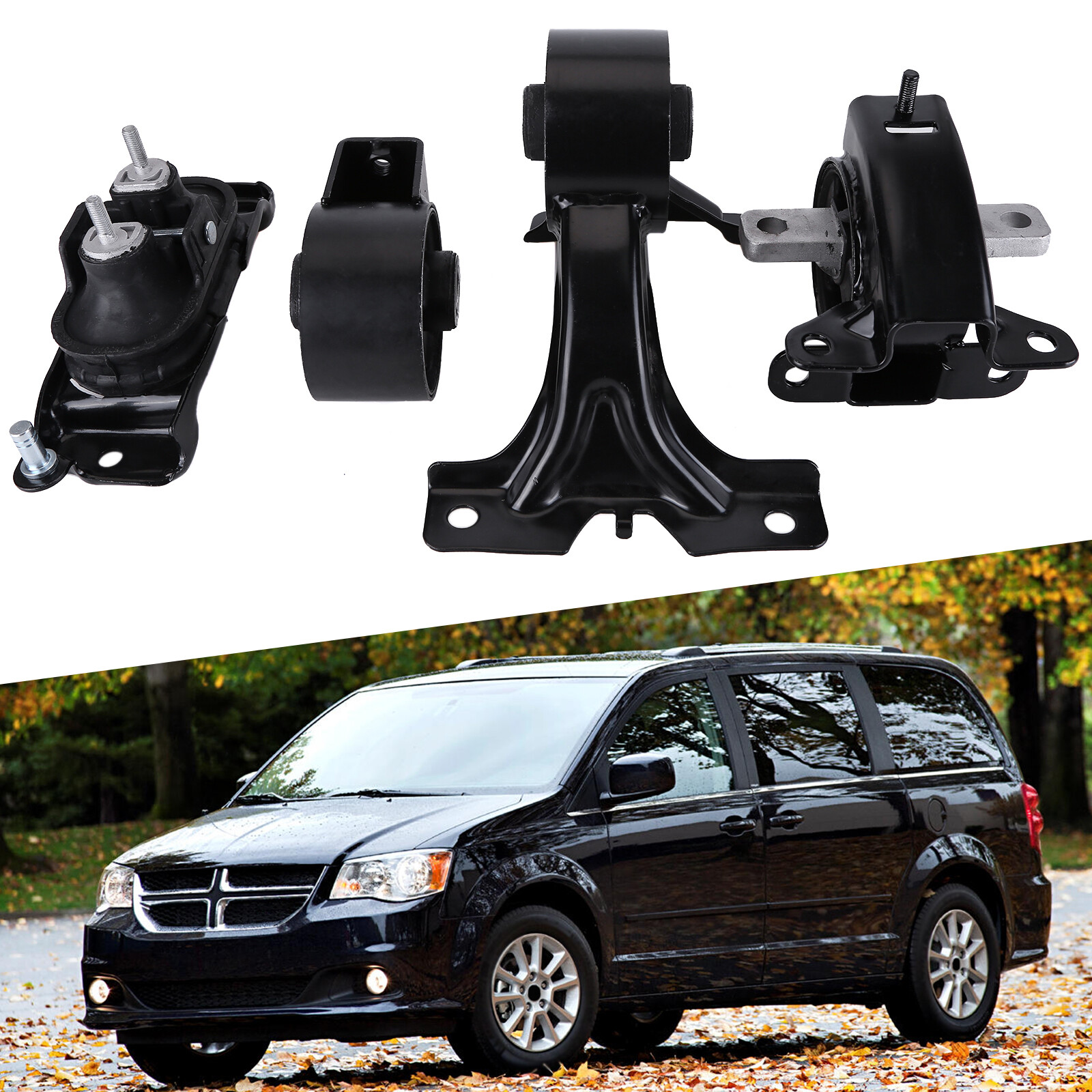 4x Engine Transmission Motor Mount Kit for 2011-2020 Dodge Grand Caravan V6 3.6L