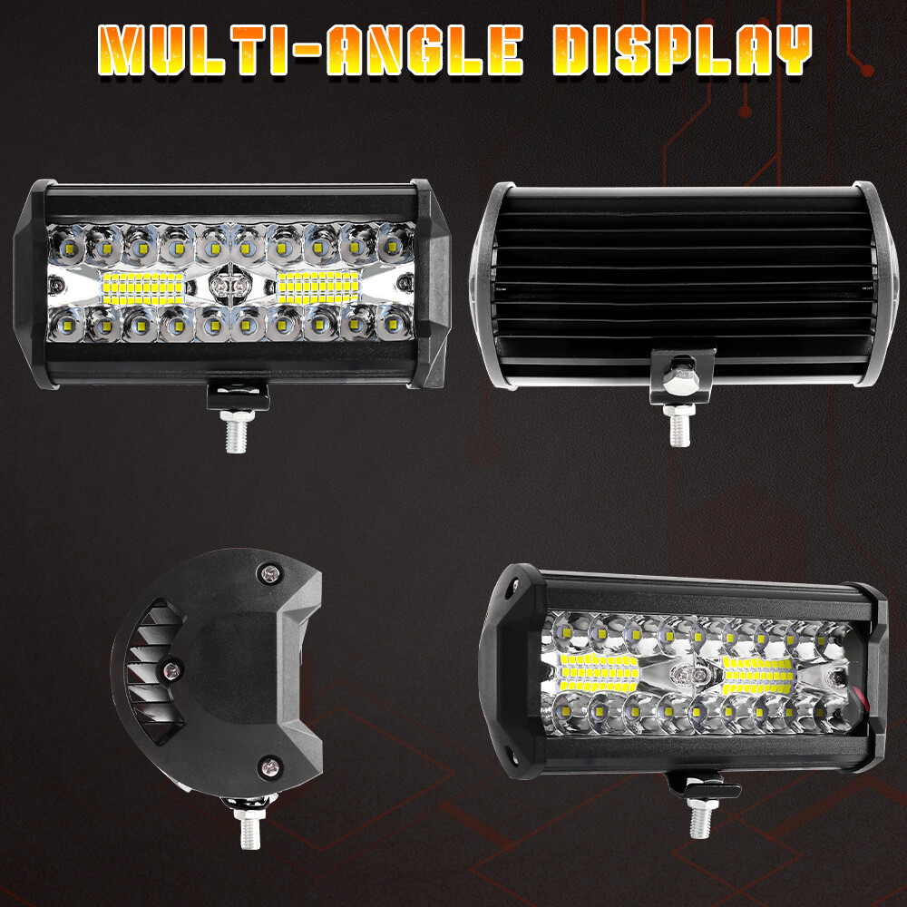 10PCS 7″Inch LED Work Light Bar Flood Pod Driving Off-Road Tractor 4WD 12V 1200W
