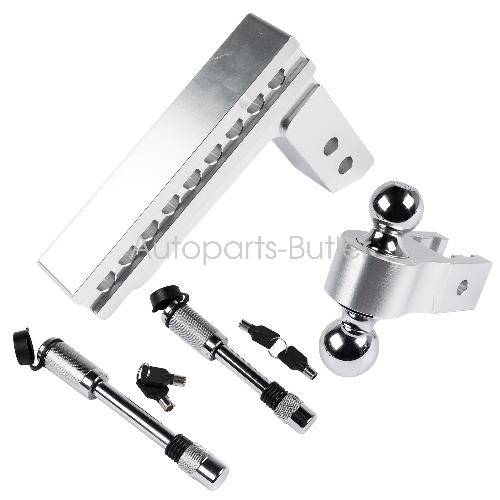 2″ Receiver 8″ Drop/Rise Adjustable Tow Hitch Dual Ball Mount Trailer 12500 lb