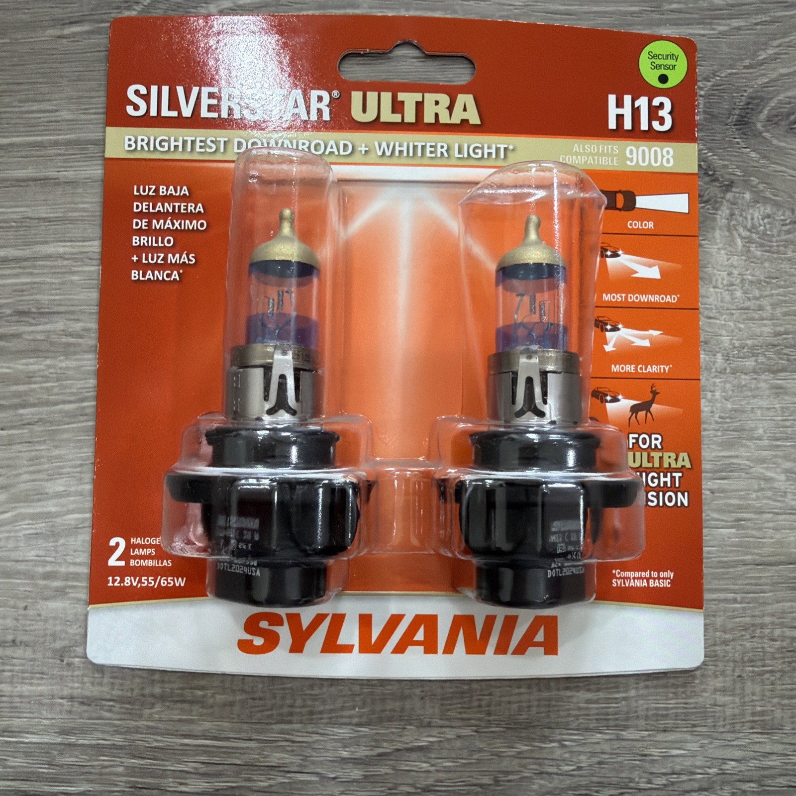Sylvania H13 SilverStar ULTRA (9008) High Performance Halogen Headlight 2 Bulbs