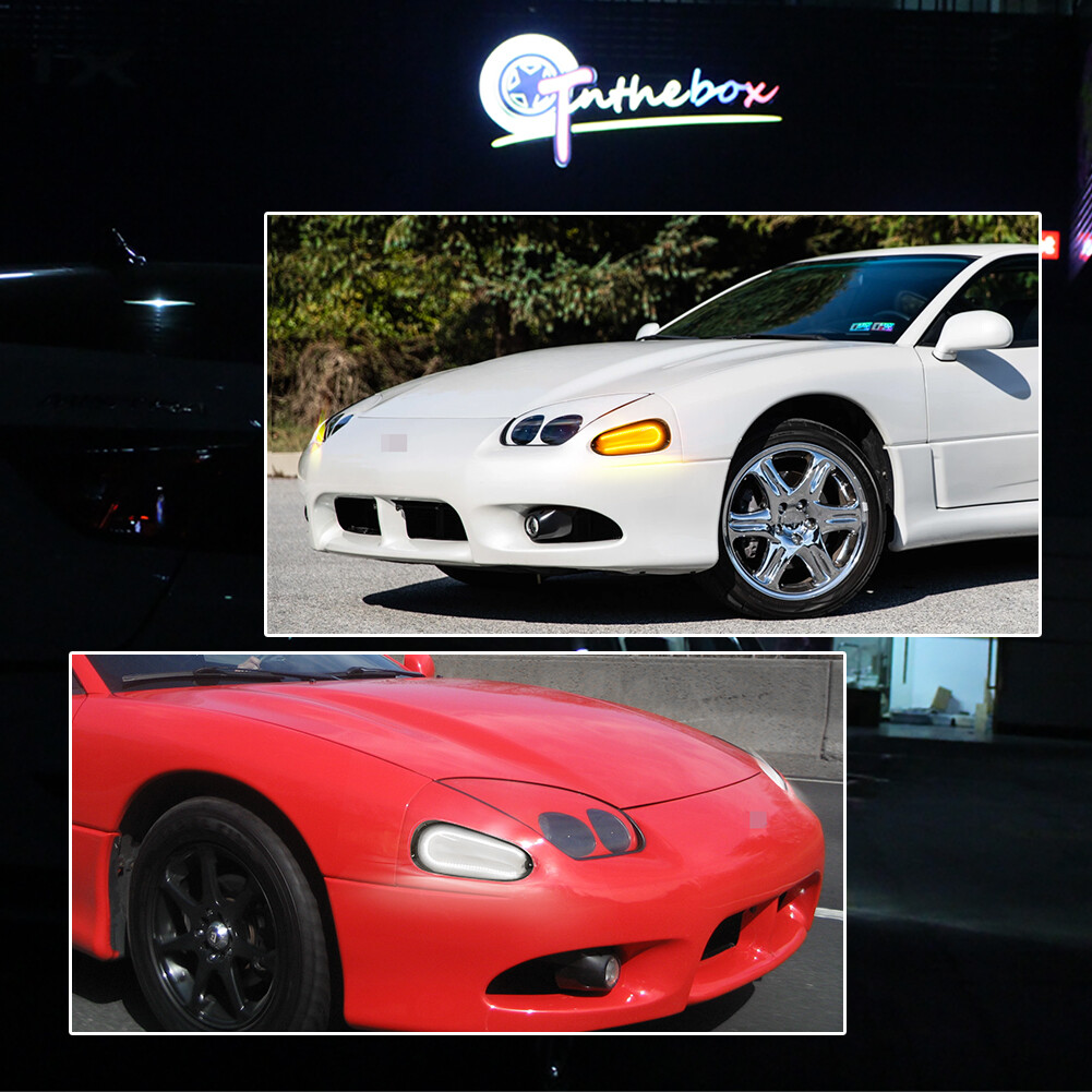 Smoked Front Switchback LED DRL Corner Signal Lights For 94-98 Mitsubishi 3000GT