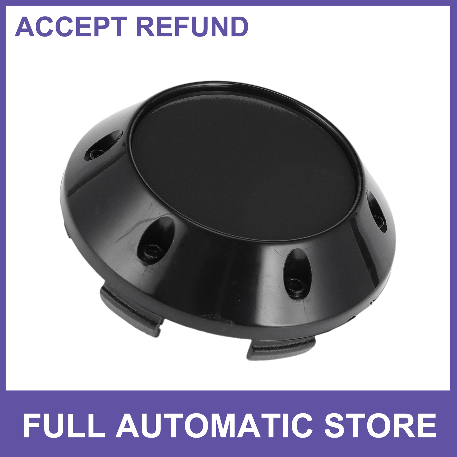 Single Wheel Center Caps OD: 68mm/2.68″ Black with Black Sticker Universal