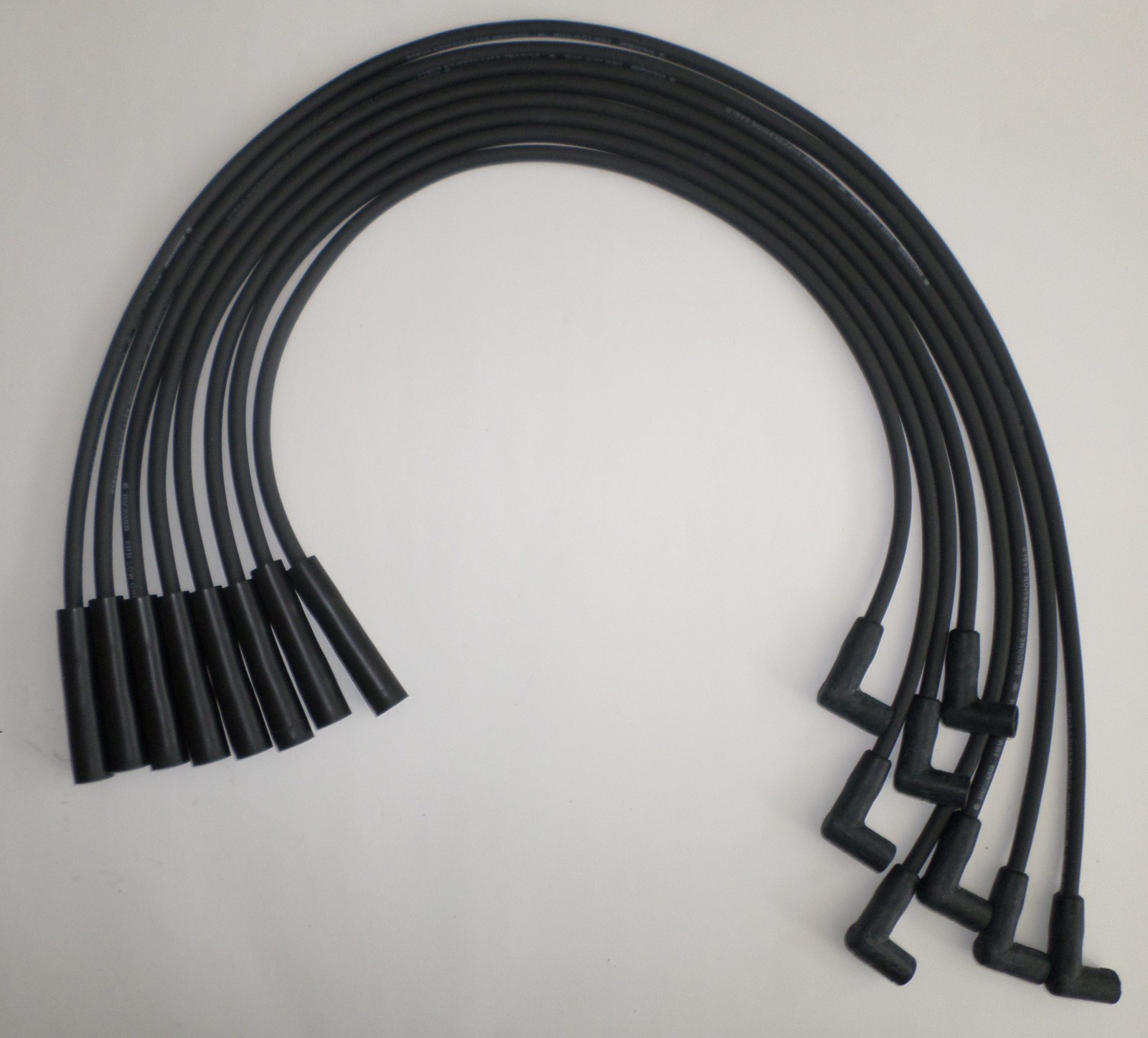 CHEVY 396-427-454-502 HEI BLACK 8mm Straight Boot Spiral SPARK PLUG WIRES USA