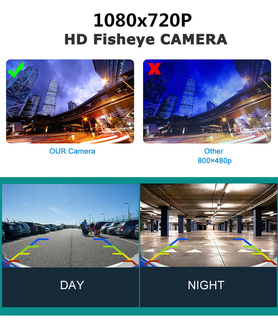 AHD /CVBS 170° Car Reverse Rear View Night Vision Parking Cam Backup Camera
