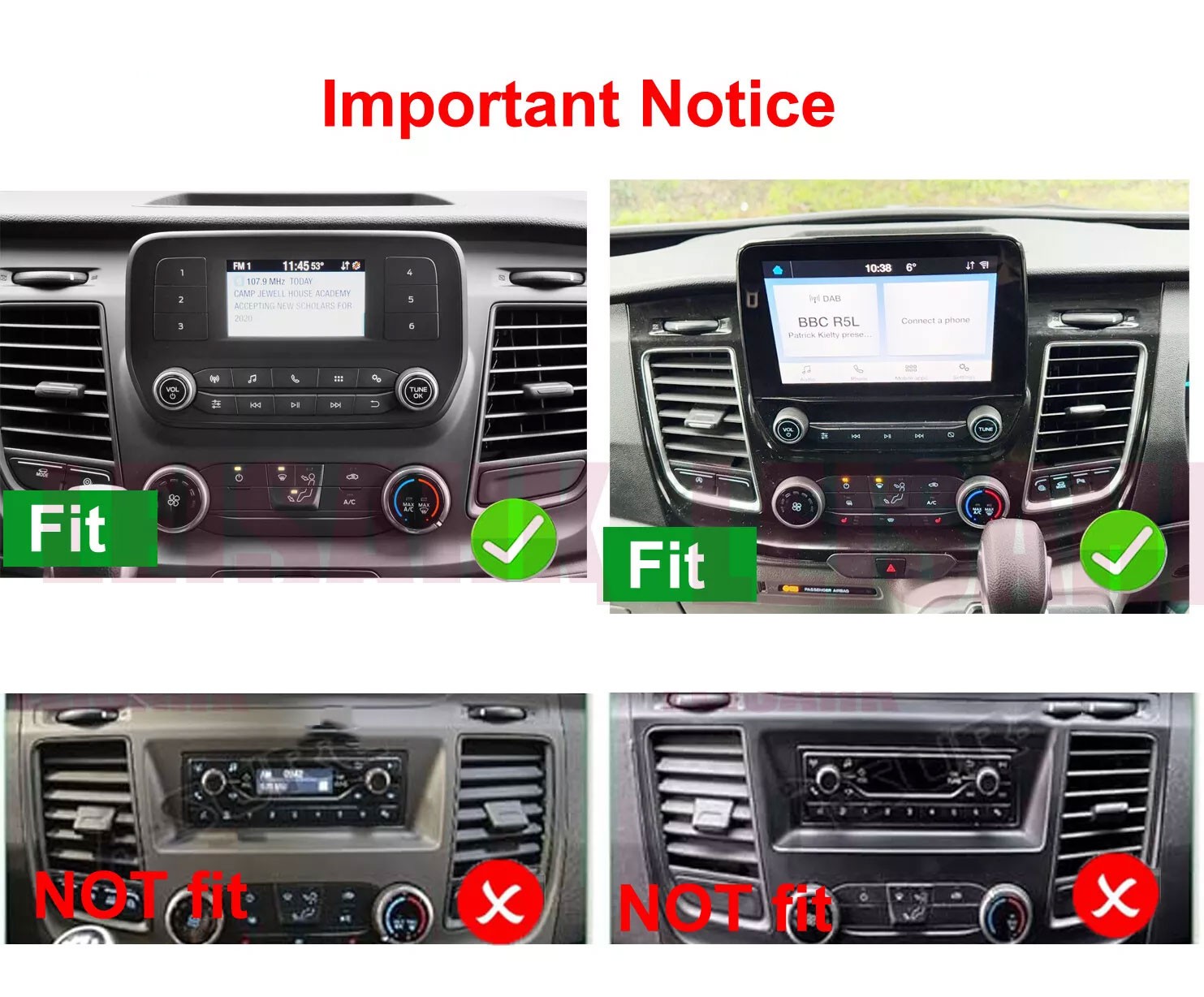 10″ Carplay Android 14.0 For 2020-2024 Ford Transit 150 250 350 Radio GPS Player