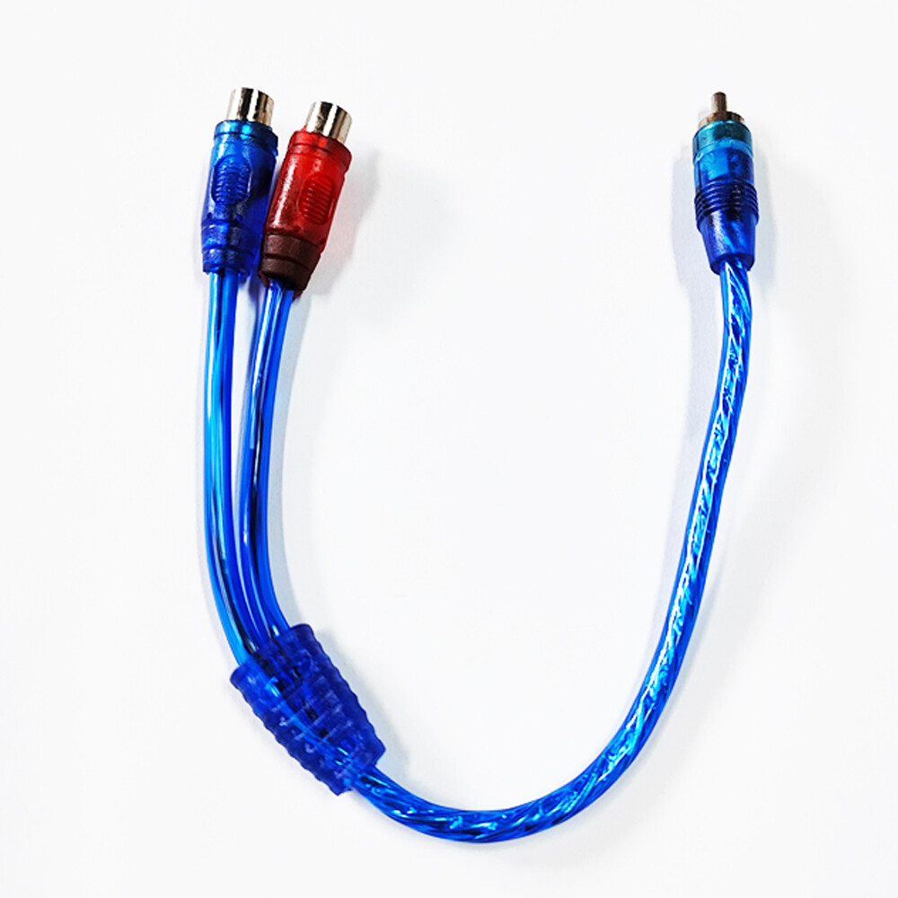 6Pcs 12″ RCA Audio Jack Cable Y Splitter Adapter 1 Male to 2 Female Plug