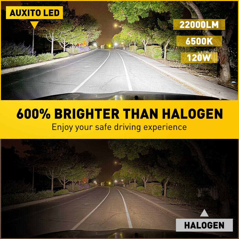 Auxito LED Headlight Bulbs 22000Lumens Kit 9005 HB3 High Beam Super Bright White